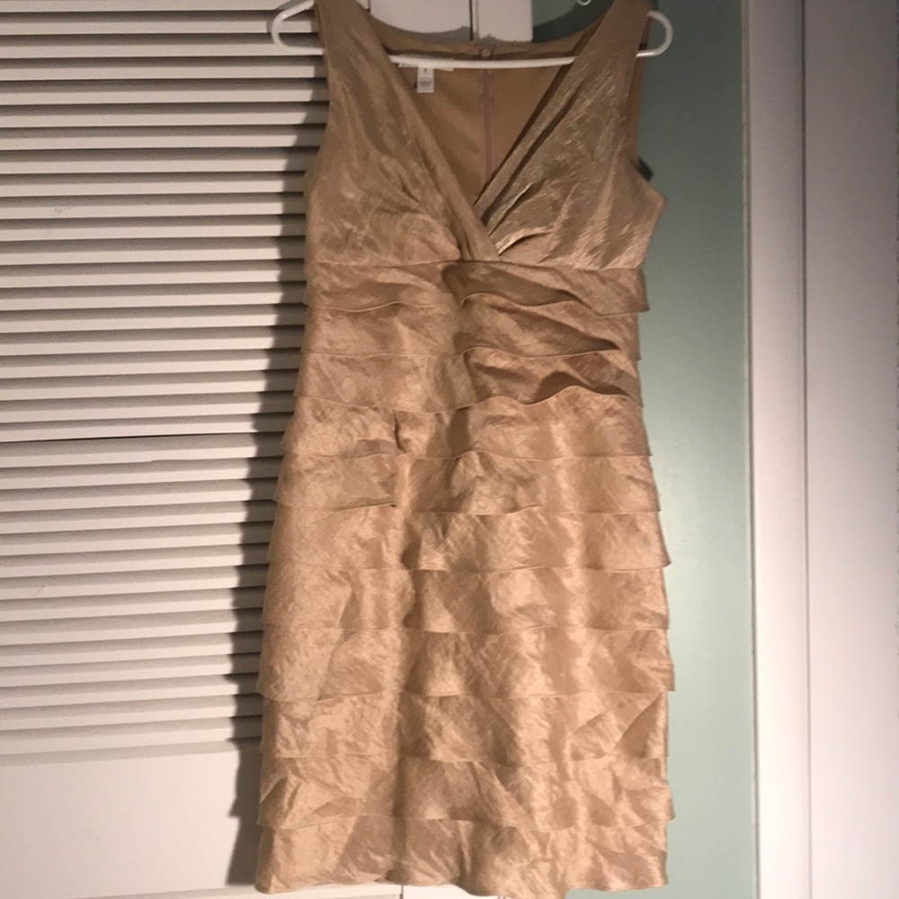 London Times gold shimmer dress